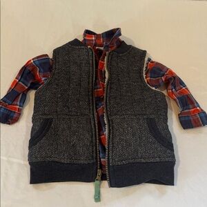 Genuine Kids from OshKosh Toddler Boys Vest and Flannel shirt